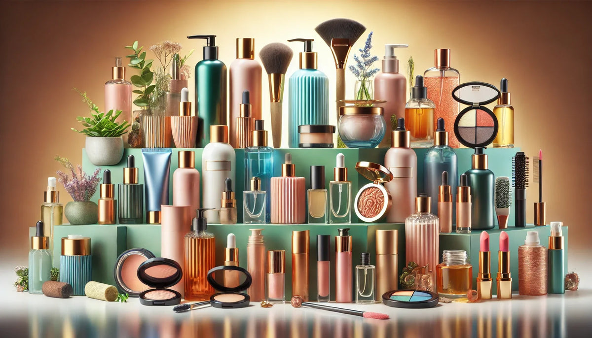 Trending cosmetic products including moisturisers and serums in modern packaging