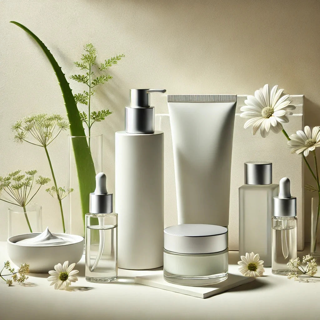 Skincare products in minimalist packaging representing different formulation choices